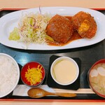 ゑびす屋 - 大きなコロッケ 御膳(2ヶ盛定食)④