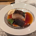 汐 - さわらの酒蒸し黒酢餡掛け
