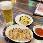 珉珉 - おつまみ餃子生ビールセット(1,400円)