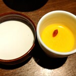 マカンマカン - タピオカ入りココナッツミルク、マンゴープリン