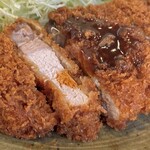 酒処 いわな - ランチ：ロースかつ定食(\1,200)　ロースかつ