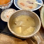 酒処 いわな - ランチ：ロースかつ定食(\1,200)　みそ汁