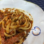 ナポリスタカ - 渡り蟹のトマトクリームのリングイネ3,500円（食べかけ）