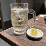炭火焼鳥 まさや - ジムビームハイボール290円、カットレモン0円
