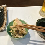 松風 - お通し  鶏ハムのゴマドレ味  リフト