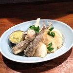 Hachihare - メヒカリとカブのフリット　～山椒ラー油マヨ～