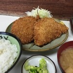 とんかつ美よし - メンチ・あじ　550円税込