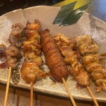 たまち道場 - 焼鳥5種盛り