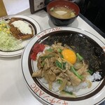 キッチンABC - 「オリエンタルライス＆黒カレー+チキン南蛮タルタル」¥1280+「大盛り」¥300