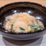 鮨 福原 - 2026.2 長崎産天然トラフグ煮白子 香住産ズワイ蟹餡掛け