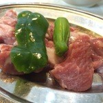  ジンギスカン羊メリー号 - 配膳直後のラム肉