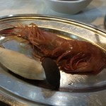  ジンギスカン羊メリー号 - お通し（海老、エリンギ）