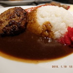 イケアレストラン - カレーライス＋ソーセージ＋チーズインハンバーグ＋福神漬