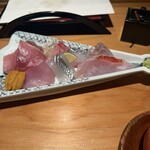 天ぷら 美やま - お刺身盛り合わせ