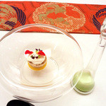 嵐山MITATE - 4【サラダ】かぼちゃカステラ 豚のリエット 泡チーズ。バジルソースで