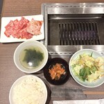 焼肉 花ほのお - スープ、サラダ、キムチは可もなく不可もなし