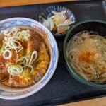 お弁当のヒライ  - 料理写真:◆ザ・ミニかつ丼 ¥450とかけうどん(小） ¥190 