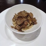 エノテカ・ラ・リコルマ - キタアカリと玉子の一皿　イタリア・トルチャ産黒トリュフとともに