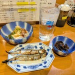 はな花 - ししゃも　冷奴　鰹節荒削り醤油漬け