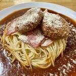 コーヒー＆スパゲティ マローネ - ミラネーゼメンチカツトッピング