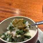 上深川 - 鮑の肝ソースを味変で混ぜると一気に贅沢感が〜