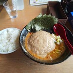 大岩亭 - 辛いのりラーメン特鳥3辛カタとご飯