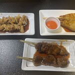 満天富士 - 皮焼き、月見つくね、レバー