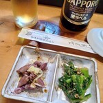 幸鮨 - 今日のお通しは〜ホタルイカ＆ほうれん草の胡麻和え