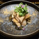 銀座焼とり 京丹波 - 熟成鶏刺し盛り合わせ （白レバー・むね肉の昆布締め・もも肉のたたき）