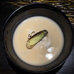 銀座焼とり 京丹波 - 蕗の薹 フグ白子のお椀