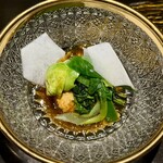 銀座焼とり 京丹波 - 鮟肝と春野菜のサラダ