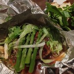 グリルキャピタル東洋亭 - 九条ネギとアスパラの照り焼きハンバーグ