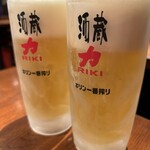 酒蔵 力 - ドリンク写真:一番搾り生ビールは、冷えッ冷え❤️