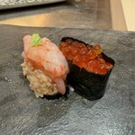銀座のみこ寿司 - 甘海老とウニ