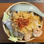 六文銭 - 五目もんじゃ（イカ・エビ・タコ）　1040円（税込）
