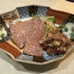 ステーキ 西洋料理 寛 - とちぎ和牛匠イチボのたたき　蛍烏賊のなめろう