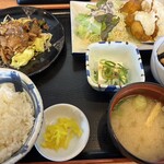 黒田屋 - 料理写真:日替り定食 980円
 (チキン南蛮＋豚肉と茄子の味噌炒め)