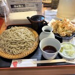 粗挽きそば 手打ち 日本橋福田雅之 - かき揚げ天せいろ 十割そば ・大盛り 