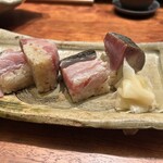 味処 季布や - 炙り鯖寿司　こんな鯖寿司初めてでした　必注です