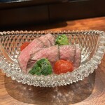 味処 季布や - 国産牛柔らか煮　野菜のカルパッチョ仕立て　お肉が柔らかい
