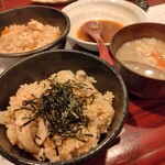 BBA 柴田 - 豚汁、キノコとアサリの炊き込みご飯、タケノコご飯