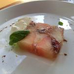 手打ち蕎麦とフレンチの やな木 - ＜2015年1月＞林檎とレーズンのテリーヌ、スパイシークリーム