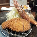 とんかつ井上 - トンカツ定食（80g）+エビフライ1本