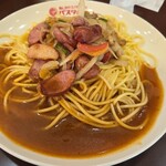 パスタ・デ・ココ - 料理写真:3種ソーセージのDXミラカン(1,190円)+セットヤサイサラダ(167円)