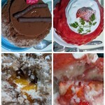 かき氷&デザート&カフェ ボンジョルネ - 写真追加：後日頂いたオランジェットティラミス氷2,200円、いちごミルク氷2,400円✨️たっぷりの苺にいちごパンナコッタにミルクシロップ♪