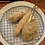 かつよし - 牛カツ串　エビ串　豚ヘレ串