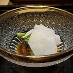 銀座焼とり 京丹波 - 春野菜とあん肝のジュレポン酢