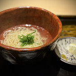 銀座焼とり 京丹波 - 鶏そば　レモン、柚子胡椒