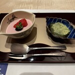 個室会席 北大路 - 苺ムースと抹茶葛