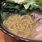 らあめん寸八 - 豚骨醤油らあめん(\1,000)・小盛り(0.5玉)(-\100)・キャベツ(+\150)　細麺変更（屋台ラーメン相当）
